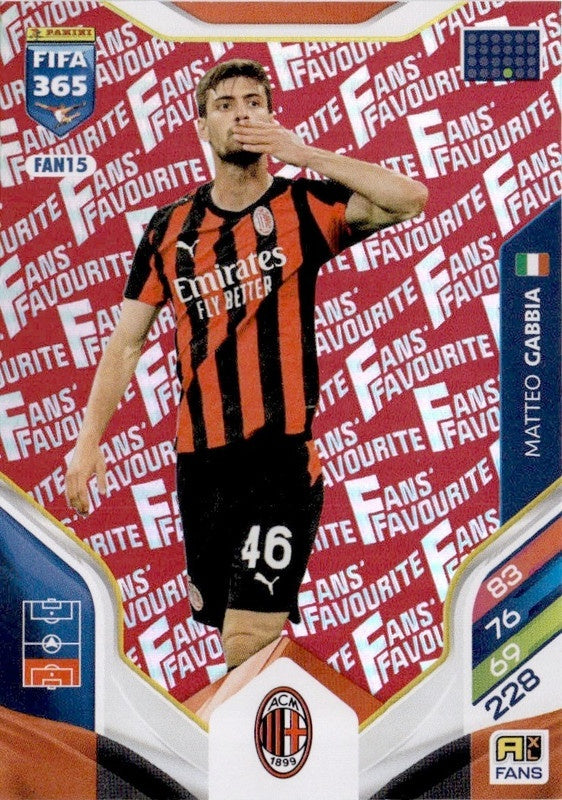 Matteo Gabbia Fan Favourite - Red Parallel FAN15 - Panini FIFA 365 2026 Adrenalyn XL kaart