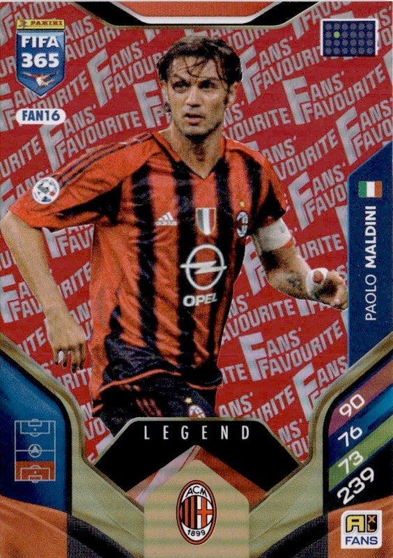 Paolo Maldini Fan Favourite - Red Parallel FAN16 - Panini FIFA 365 2026 Adrenalyn XL kaart