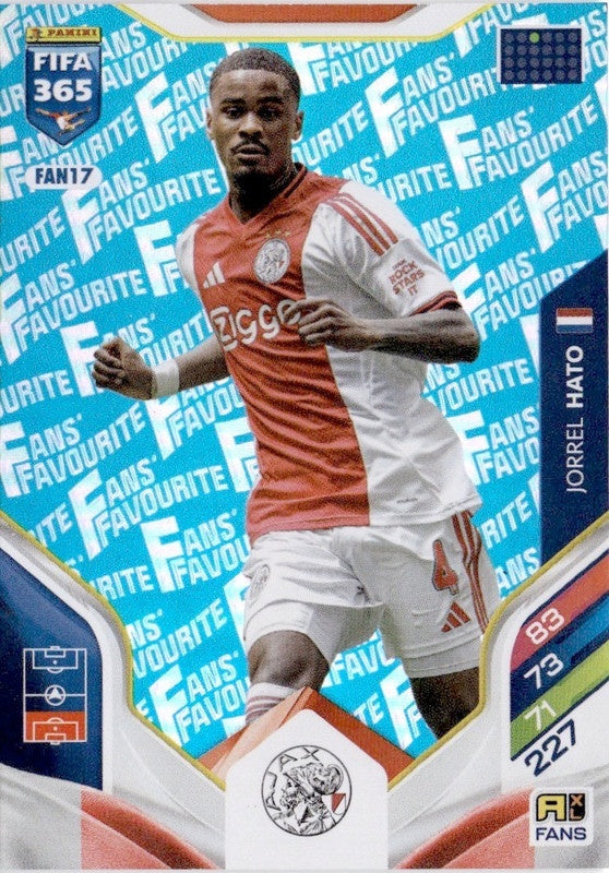 Jorrel Hato Fan Favourite - Blue Parallel FAN17 - Panini FIFA 365 2026 Adrenalyn XL kaart Hauptbild