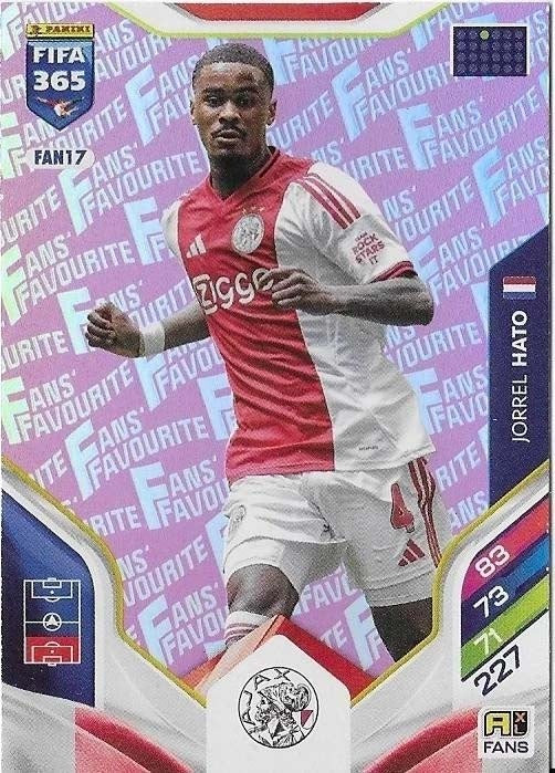 Jorrel Hato Fan Favourite - Pink Parallel FAN17 - Panini FIFA 365 2026 Adrenalyn XL kaart Hoofdafbeelding