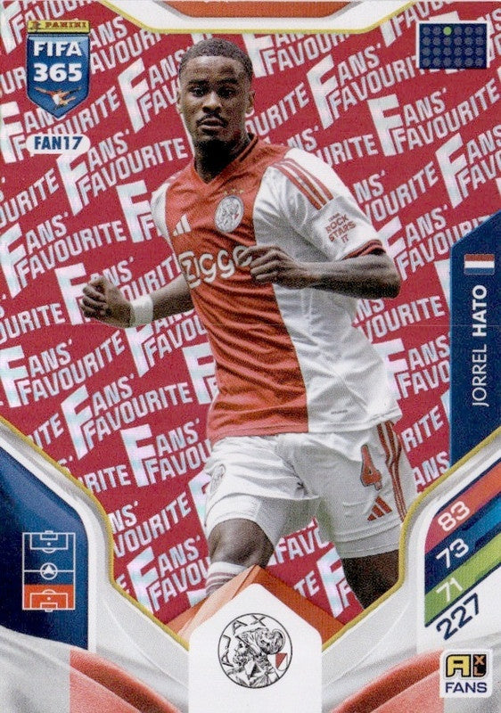 Jorrel Hato Fan Favourite - Red Parallel FAN17 - Panini FIFA 365 2026 Adrenalyn XL kaart Hoofdafbeelding