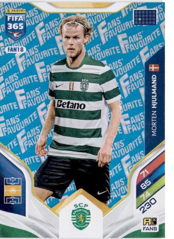 Morten Hjulmand Fan Favourite - Blue Parallel FAN18 - Panini FIFA 365 2026 Adrenalyn XL kaart