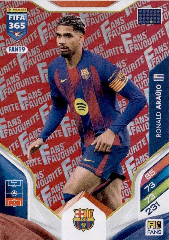 Ronald Araújo Fan Favourite - Red Parallel FAN19 - Panini FIFA 365 2026 Adrenalyn XL kaart