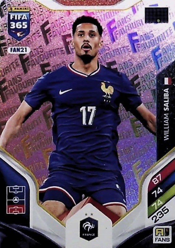 William saliba Fan Favourite - Pink Parallel FAN21 - Panini FIFA 365 2026 Adrenalyn XL kaart