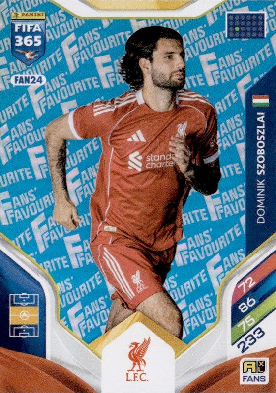 Dominik Szoboszlai Fan Favourite - Blue Parallel FAN24 - Panini FIFA 365 2026 Adrenalyn XL kaart