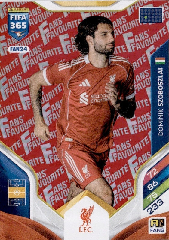 Dominik Szoboszlai Fan Favourite - Red Parallel FAN24 - Panini FIFA 365 2026 Adrenalyn XL kaart Main image