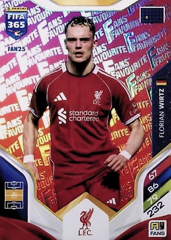 Florian Wirtz Fan Favourite - Red Parallel FAN25 - Panini FIFA 365 2026 Adrenalyn XL kaart