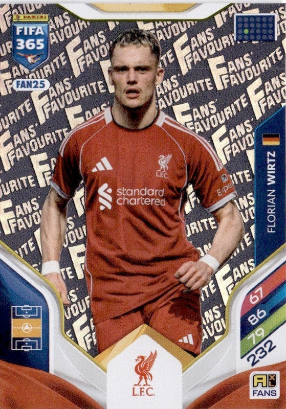 Florian Wirtz Fan Favourite FAN25 - Panini FIFA 365 2026 Adrenalyn XL kaart Immagine principale del prodotto