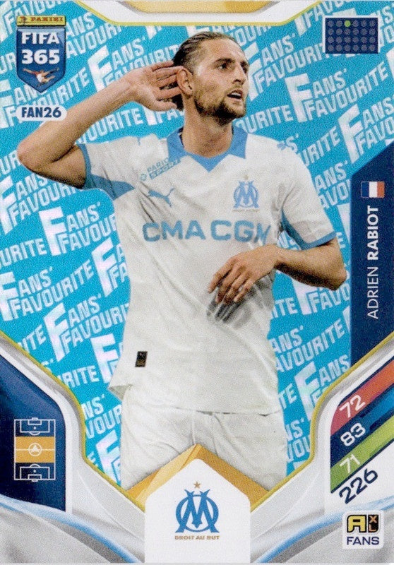 Adrien Rabiot Fan Favourite - Blue Parallel FAN26 - Panini FIFA 365 2026 Adrenalyn XL kaart