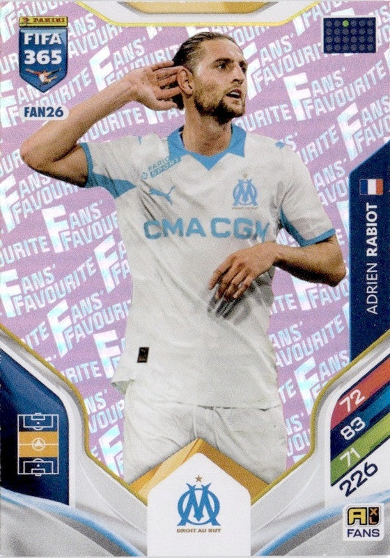 Adrien Rabiot Fan Favourite - Pink Parallel FAN26 - Panini FIFA 365 2026 Adrenalyn XL kaart Image principale du produit