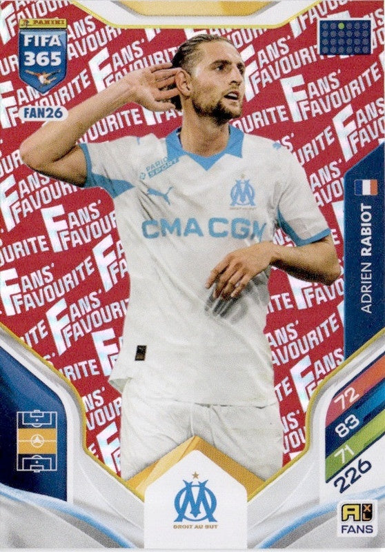 Adrien Rabiot Fan Favourite - Red Parallel FAN26 - Panini FIFA 365 2026 Adrenalyn XL kaart Image principale du produit