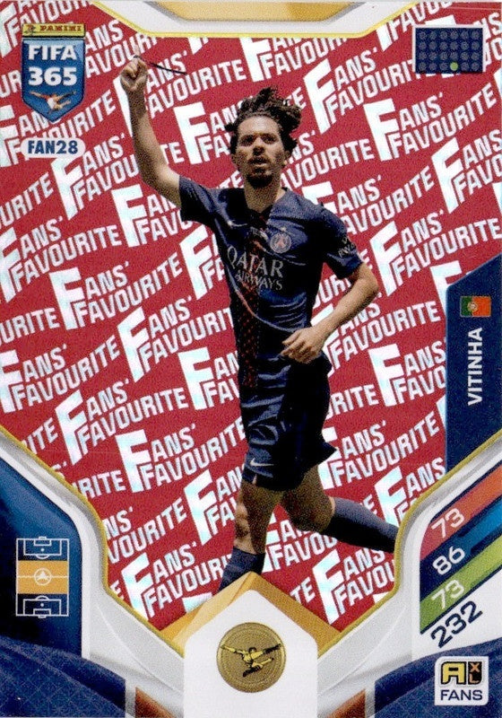 Vitinha Fan Favourite - Red Parallel FAN28 - Panini FIFA 365 2026 Adrenalyn XL kaart