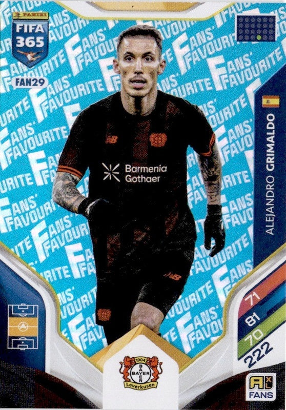 Alejandro Grimaldo Fan Favourite - Blue Parallel FAN29 - Panini FIFA 365 2026 Adrenalyn XL kaart