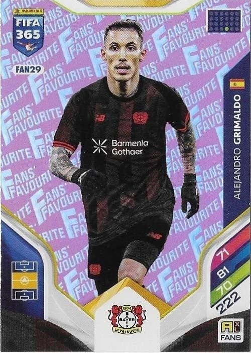 Alejandro Grimaldo Fan Favourite - Pink Parallel FAN29 - Panini FIFA 365 2026 Adrenalyn XL kaart