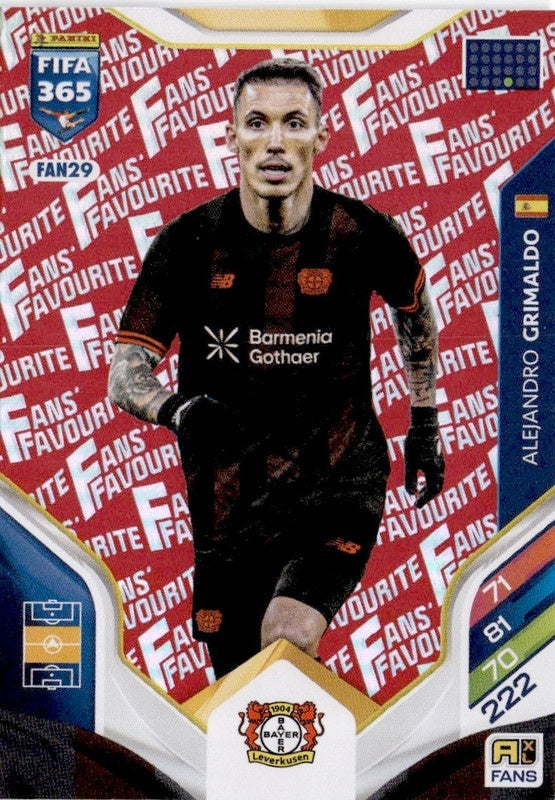 Alejandro Grimaldo Fan Favourite - Red Parallel FAN29 - Panini FIFA 365 2026 Adrenalyn XL kaart