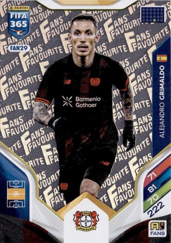 Alejandro Grimaldo Fan Favourite FAN29 - Panini FIFA 365 2026 Adrenalyn XL kaart