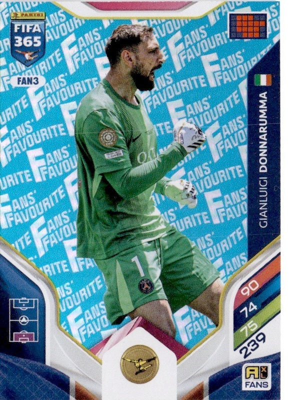 Gianluigi Donnarumma Fan Favourite - Blue Parallel FAN3 - Panini FIFA 365 2026 Adrenalyn XL kaart Hoofdafbeelding