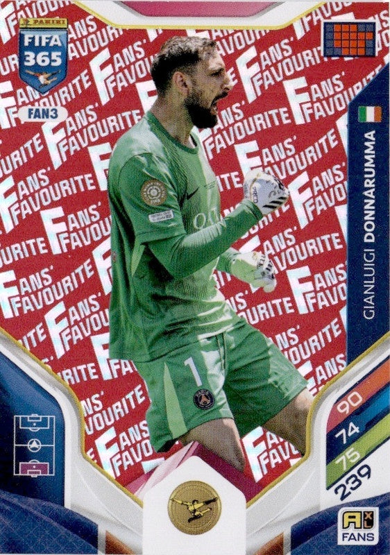 Gianluigi Donnarumma Fan Favourite - Red Parallel FAN3 - Panini FIFA 365 2026 Adrenalyn XL kaart