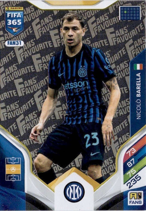 Nicoló Barella Fan Favourite FAN31 - Panini FIFA 365 2026 Adrenalyn XL kaart
