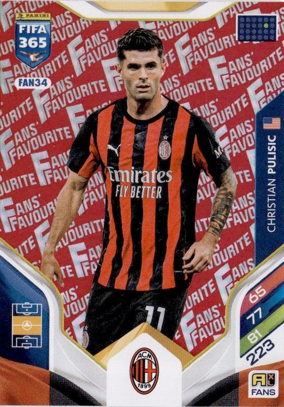 Christian Pulisic Fan Favourite - Red Parallel FAN34 - Panini FIFA 365 2026 Adrenalyn XL kaart