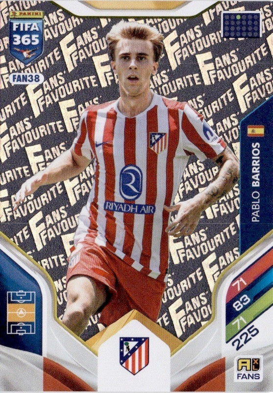 Pablo Barrios Fan Favourite FAN38 - Panini FIFA 365 2026 Adrenalyn XL kaart