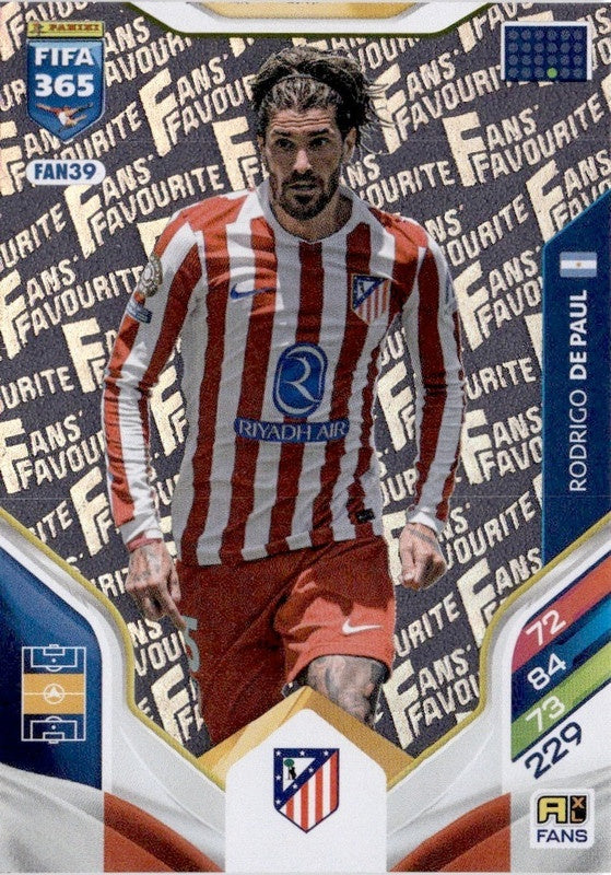 Rodrigo de Paul Fan Favourite FAN39 - Panini FIFA 365 2026 Adrenalyn XL kaart Image principale du produit