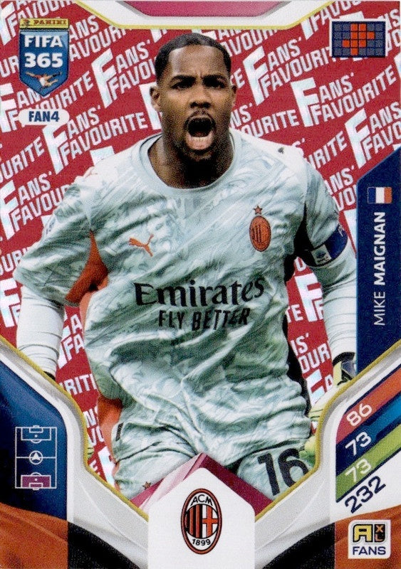 Mike Maignan Fan Favourite - Red Parallel FAN4 - Panini FIFA 365 2026 Adrenalyn XL kaart