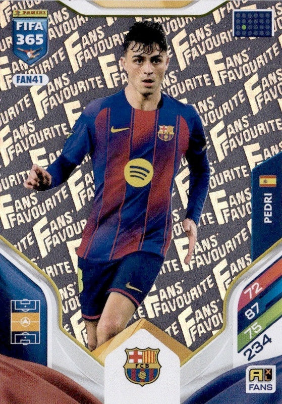 Pedri Fan Favourite FAN41 - Panini FIFA 365 2026 Adrenalyn XL kaart Image principale du produit