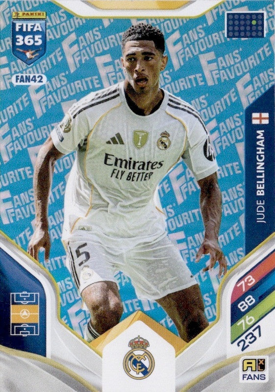 Jude Bellingham Fan Favourite - Blue Parallel FAN42 - Panini FIFA 365 2026 Adrenalyn XL kaart Hauptbild