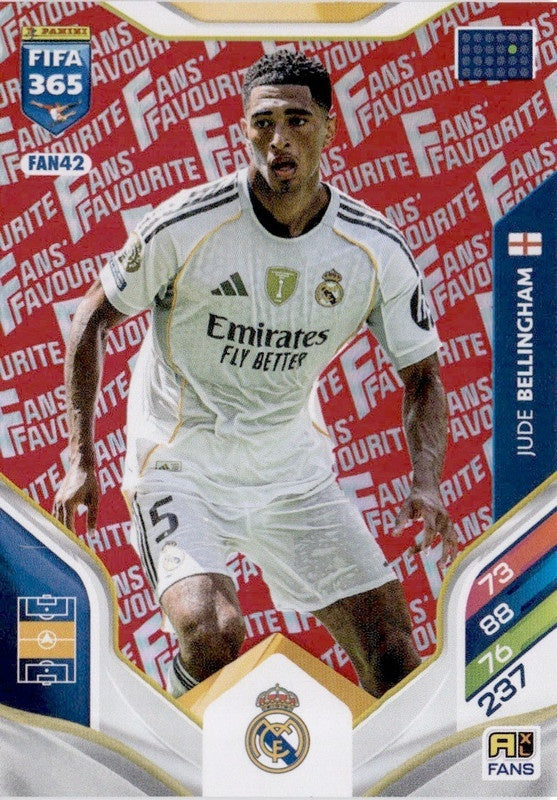 Jude Bellingham Fan Favourite - Red Parallel FAN42 - Panini FIFA 365 2026 Adrenalyn XL kaart