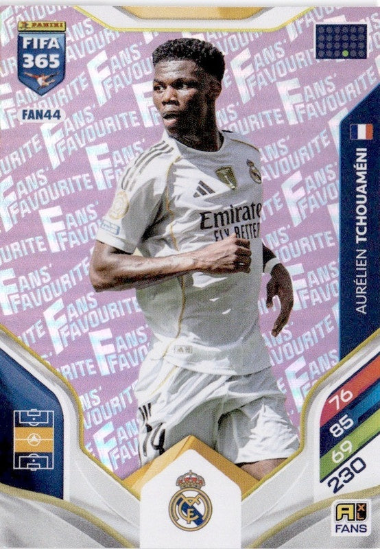 Aurélian Tchouaméni Fan Favourite - Pink Parallel FAN44 - Panini FIFA 365 2026 Adrenalyn XL kaart