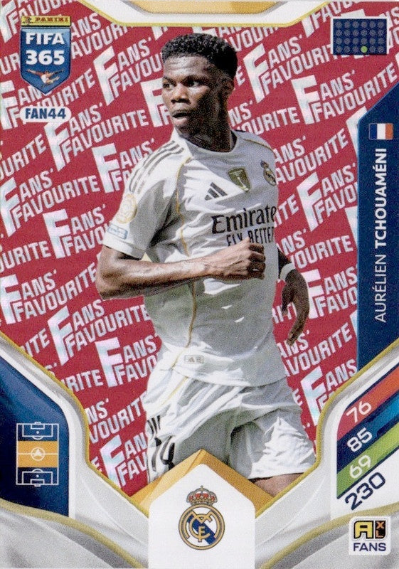 Aurélian Tchouaméni Fan Favourite - Red Parallel FAN44 - Panini FIFA 365 2026 Adrenalyn XL kaart