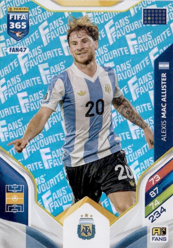 Alexis Mac Alister Fan Favourite - Blue Parallel FAN47 - Panini FIFA 365 2026 Adrenalyn XL kaart