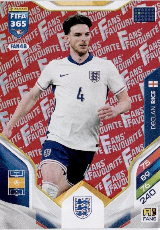 Declan Rice Fan Favourite - Red Parallel FAN48 - Panini FIFA 365 2026 Adrenalyn XL kaart Main image