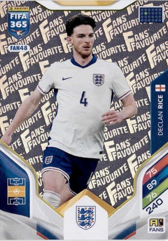 Declan Rice Fan Favourite FAN48 - Panini FIFA 365 2026 Adrenalyn XL kaart