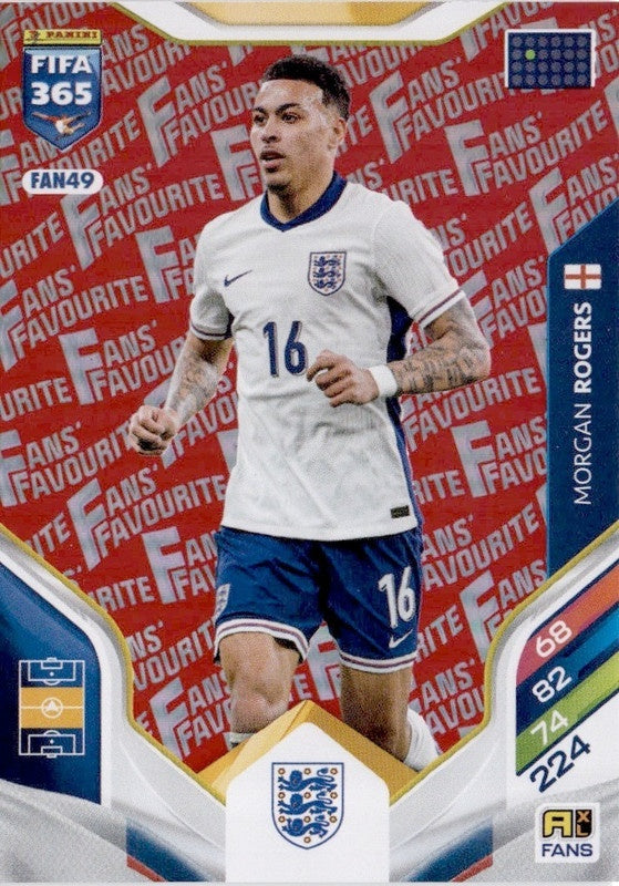 Morgan Rogers Fan Favourite - Red Parallel FAN49 - Panini FIFA 365 2026 Adrenalyn XL kaart