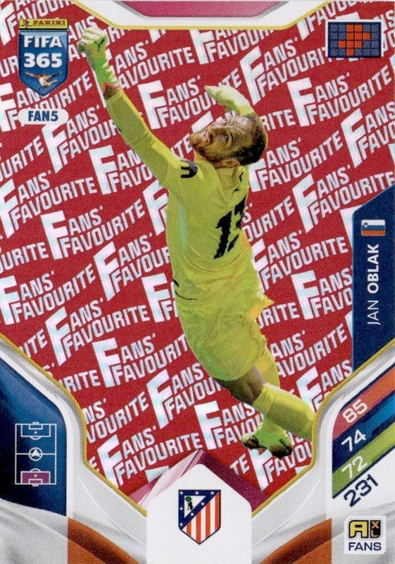 Jan Oblak Fan Favourite - Red Parallel FAN5 - Panini FIFA 365 2026 Adrenalyn XL kaart