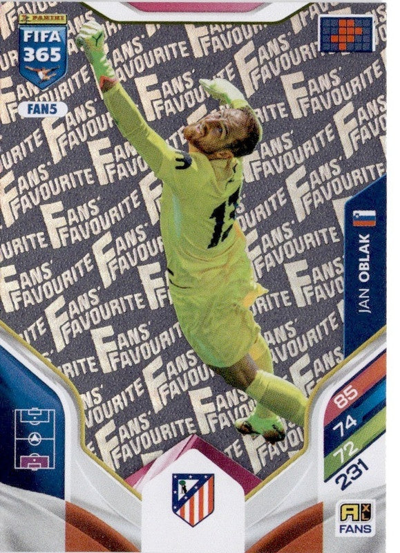 Jan Oblak Fan Favourite FAN5 - Panini FIFA 365 2026 Adrenalyn XL kaart