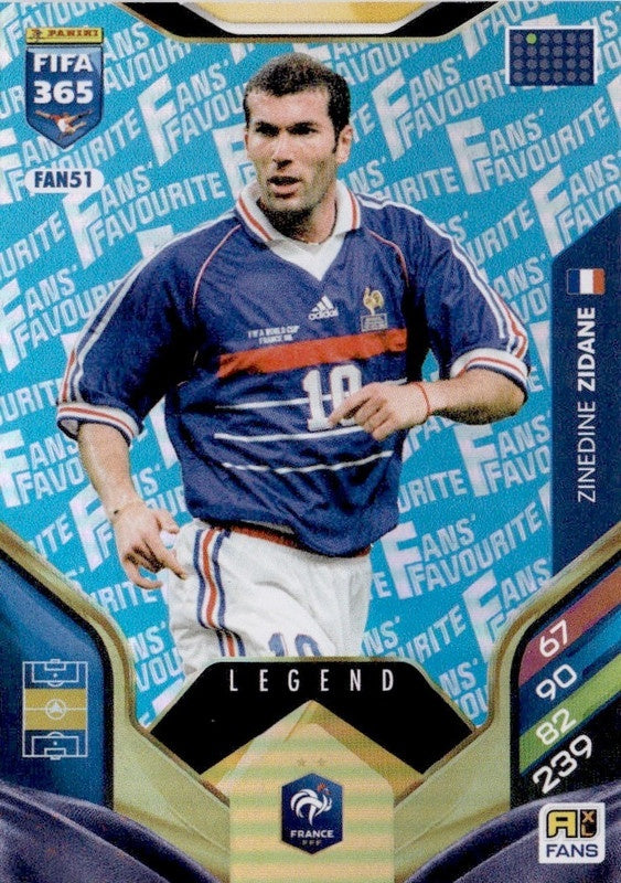 Zinedine Zidane Fan Favourite - Blue Parallel FAN51 - Panini FIFA 365 2026 Adrenalyn XL kaart