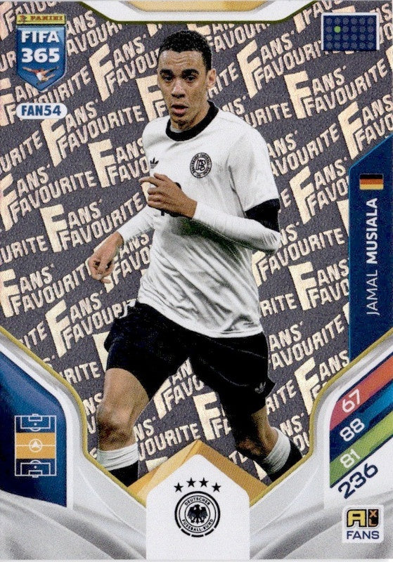 Jamal Musiala Fan Favourite FAN54 - Panini FIFA 365 2026 Adrenalyn XL kaart