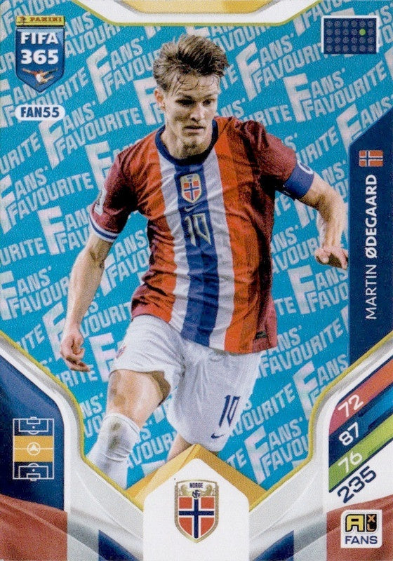 Martin Ødegaard Fan Favourite - Blue Parallel FAN55 - Panini FIFA 365 2026 Adrenalyn XL kaart Hauptbild