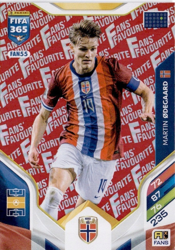 Martin Ødegaard Fan Favourite - Red Parallel FAN55 - Panini FIFA 365 2026 Adrenalyn XL kaart