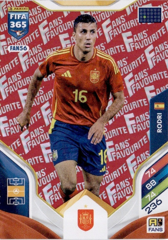 Rodri Fan Favourite - Red Parallel FAN56 - Panini FIFA 365 2026 Adrenalyn XL kaart