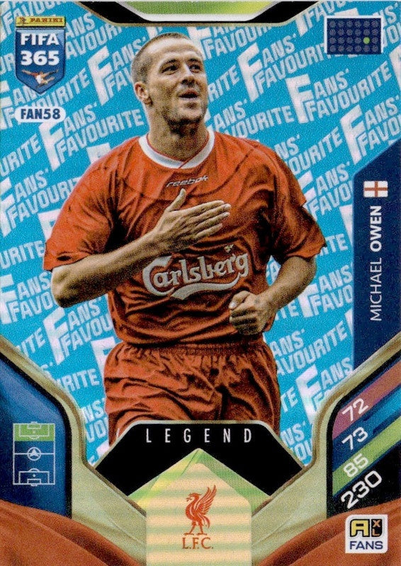 Michael Owen Fan Favourite - Blue Parallel FAN58 - Panini FIFA 365 2026 Adrenalyn XL kaart