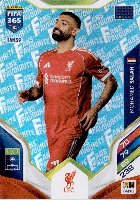 Mohamed Salah Fan Favourite - Blue Parallel FAN59 - Panini FIFA 365 2026 Adrenalyn XL kaart Hauptbild