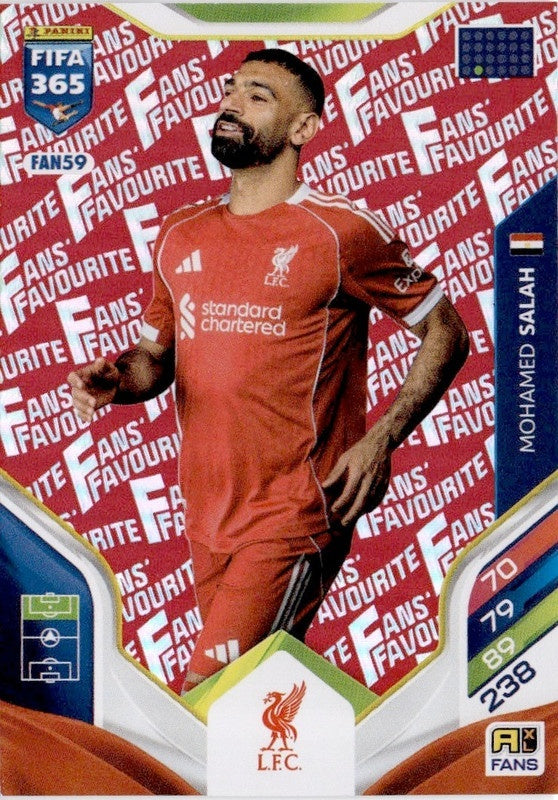 Mohamed Salah Fan Favourite - Red Parallel FAN59 - Panini FIFA 365 2026 Adrenalyn XL kaart Hoofdafbeelding