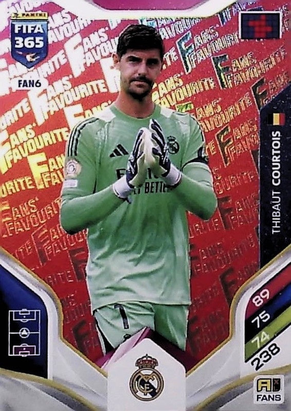Thibaut Courtois Fan Favourite - Red Parallel FAN6 - Panini FIFA 365 2026 Adrenalyn XL kaart