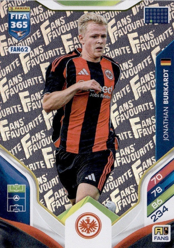 Jonathan Burkardt Fan Favourite FAN62 - Panini FIFA 365 2026 Adrenalyn XL kaart Hauptbild