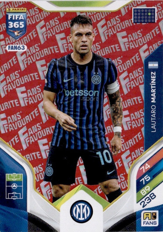 Lautaro Martínez Fan Favourite - Red Parallel FAN63 - Panini FIFA 365 2026 Adrenalyn XL kaart