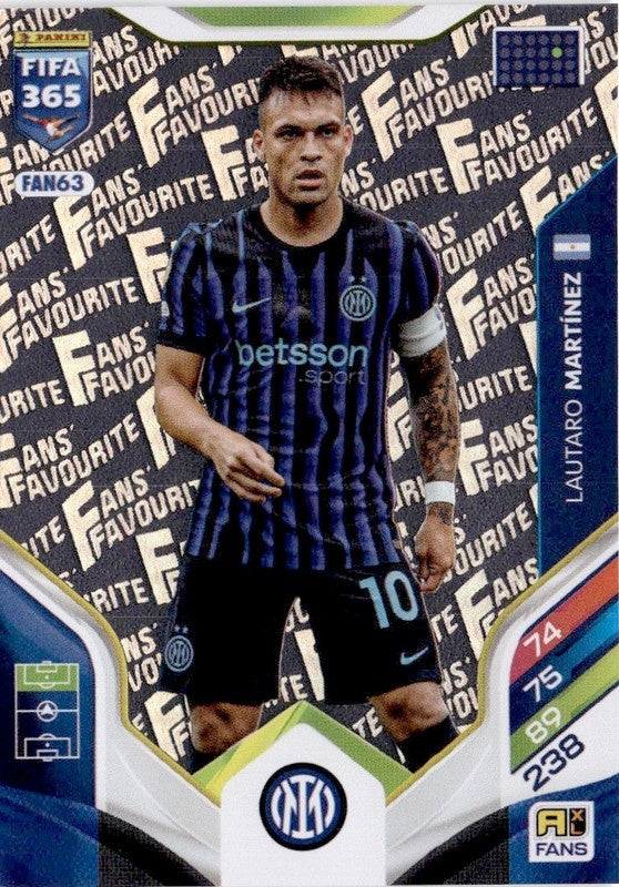 Lautaro Martínez Fan Favourite FAN63 - Panini FIFA 365 2026 Adrenalyn XL kaart